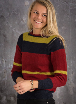Damesweater i colorblock