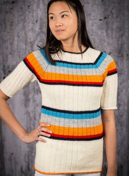 Bluse med farvestriber