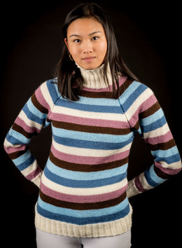 Stribet damesweater