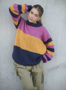 Stribet sweater i Puffy